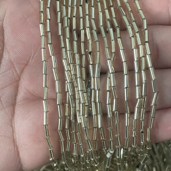 Gold Art Deco Hand Beaded Fringe and Sequin Cape - Picture 6 of 8